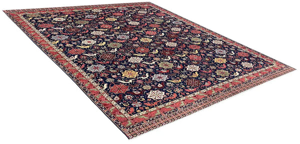 8'11"x11'9" Khamseh Hand Knotted
