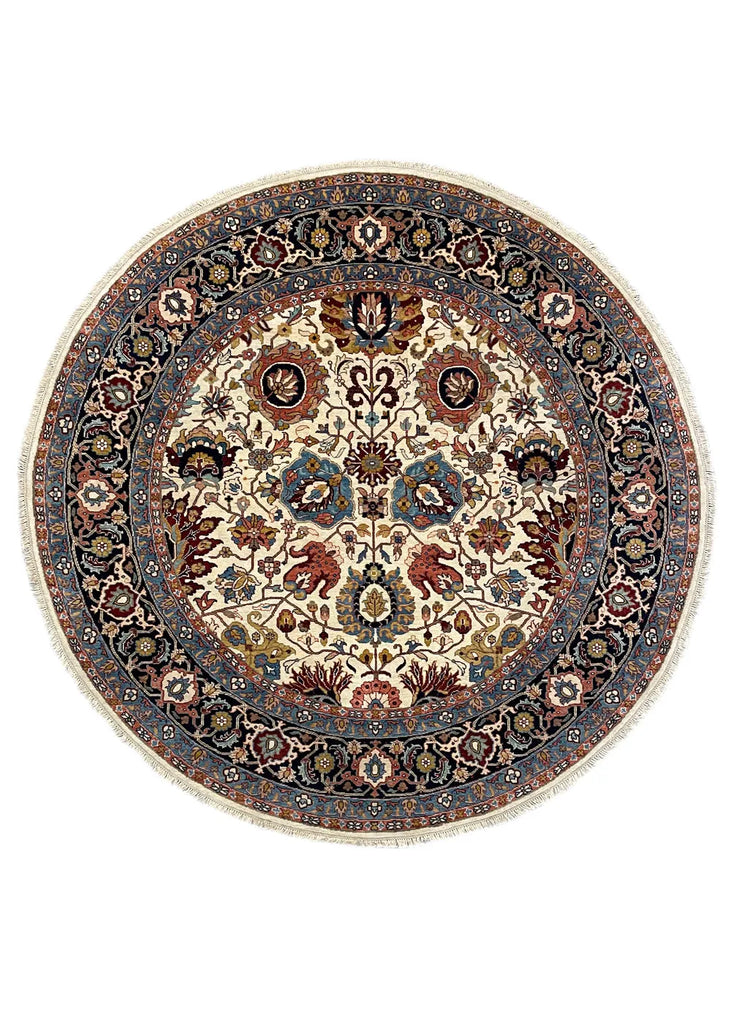 8'1"x8'1" Tabriz Hand Knotted