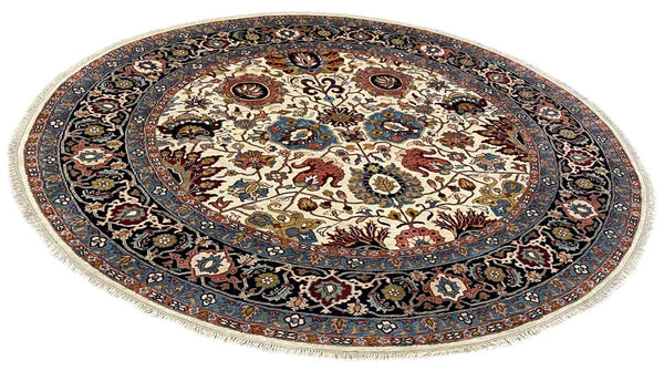8'1"x8'1" Tabriz Hand Knotted
