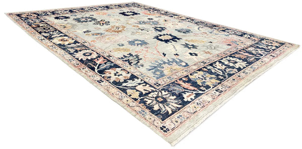 8'1"x9'10" Oushak Hand Knotted