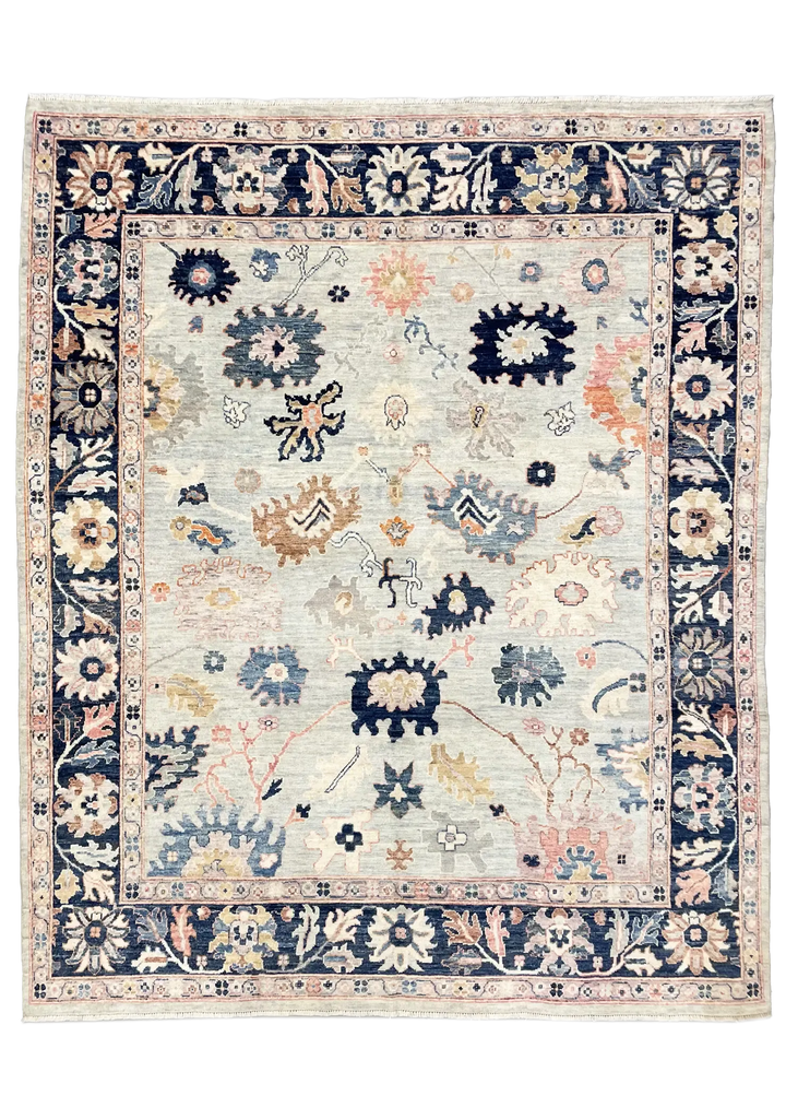 8'1"x9'10" Oushak Hand Knotted