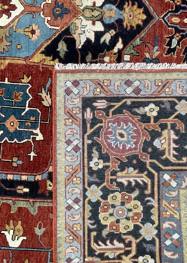 8'1"x9'11" Medallion Heriz Hand Knotted