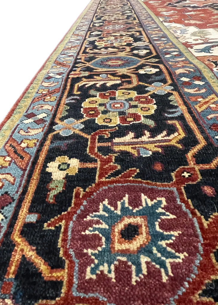 8'1"x9'11" Medallion Heriz Hand Knotted