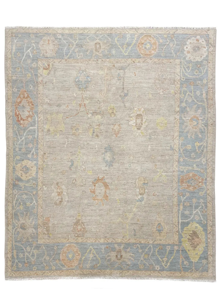 8'1"x9'7" Oushak Hand Knotted