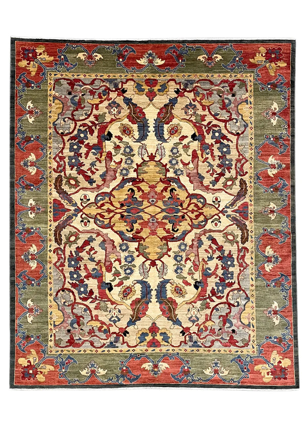 8'2"x10'1" Polonaise Hand Knotted