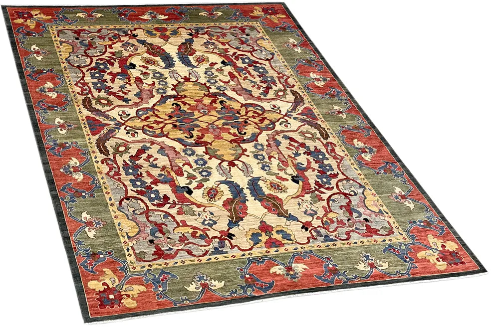 8'2"x10'1" Polonaise Hand Knotted