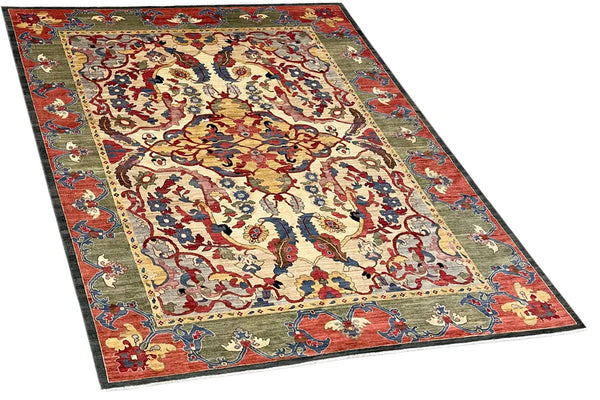 8'2"x10'1" Polonaise Hand Knotted