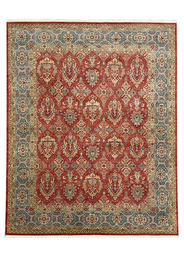 8'2"x10'4" Jal Mahal Agra Hand Knotted