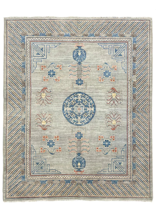 8'2"x9'11" Khotan (s) Hand Knotted