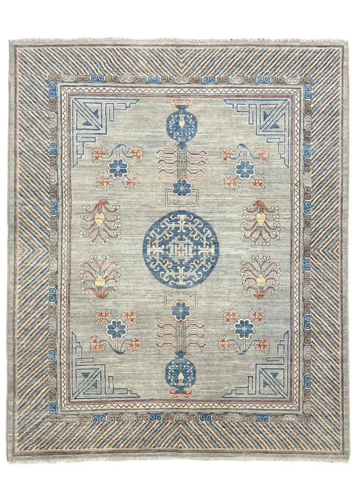 8'2"x9'11" Khotan (s) Hand Knotted