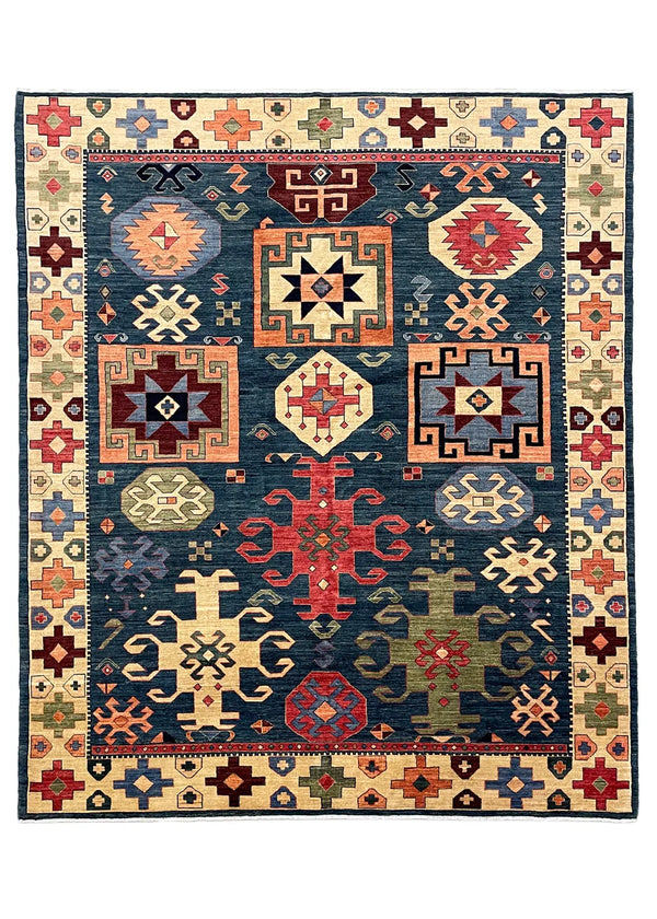 8'2"x9'9" Quchan Hand Knotted
