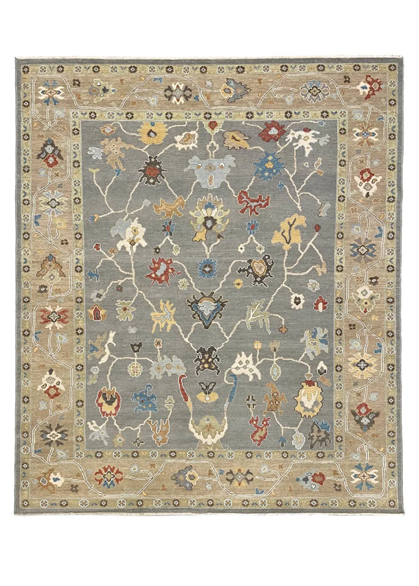 8'4"x9'10" Izmir Oushak Hand Knotted