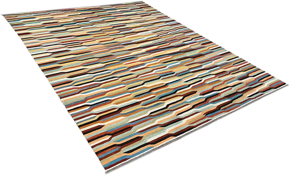 8'6"x11'7" Kilim Hand Knotted