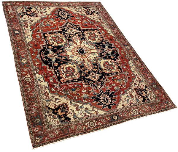 8'7"x11'11" Heriz Serapi Hand Knotted