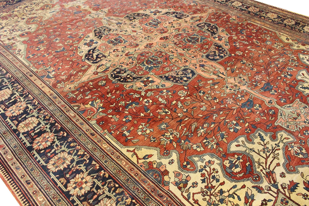 8'7x13' Farahan Sarouk Hand Knotted