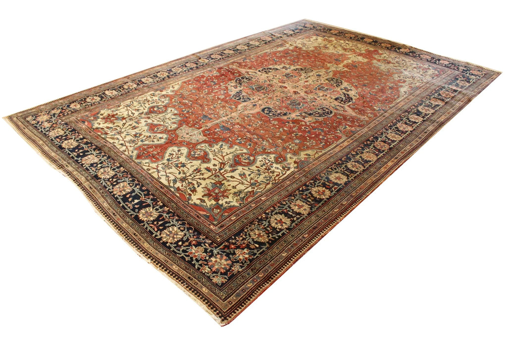 8'7x13' Farahan Sarouk Hand Knotted