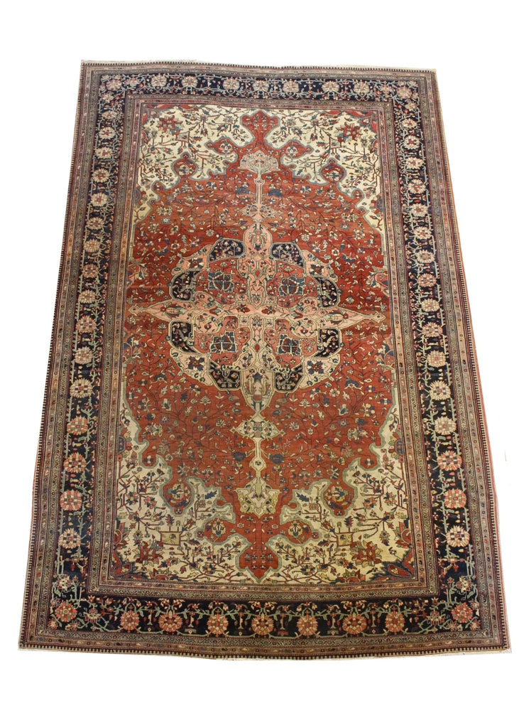 8'7x13' Farahan Sarouk Hand Knotted