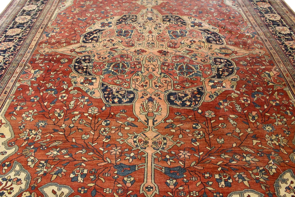 8'7x13' Farahan Sarouk Hand Knotted