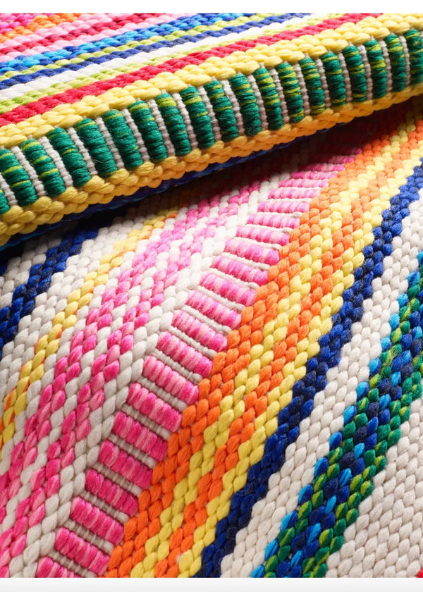 8x10 Bright Stripe (s) Hand Woven