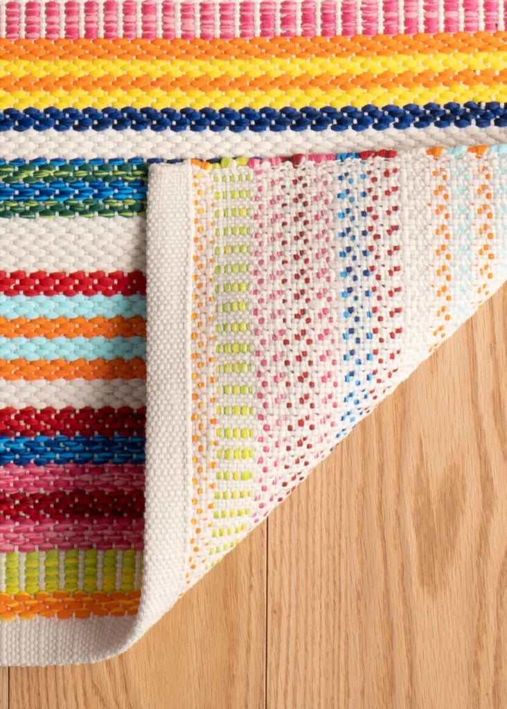 8x10 Bright Stripe (s) Hand Woven