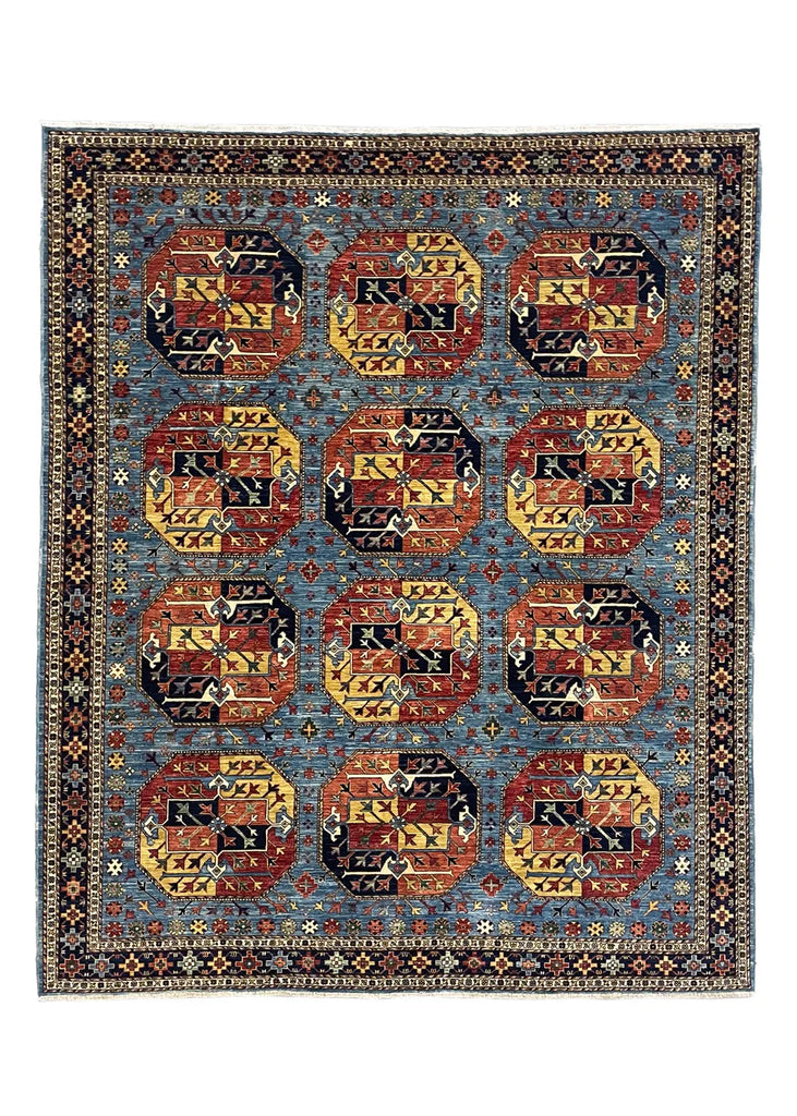 8'x9'8" Ersari Turkmen Hand Knotted