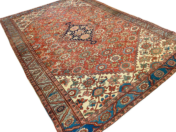 9'10"x14'8" Heriz/ Bakshiesh Hand Knotted