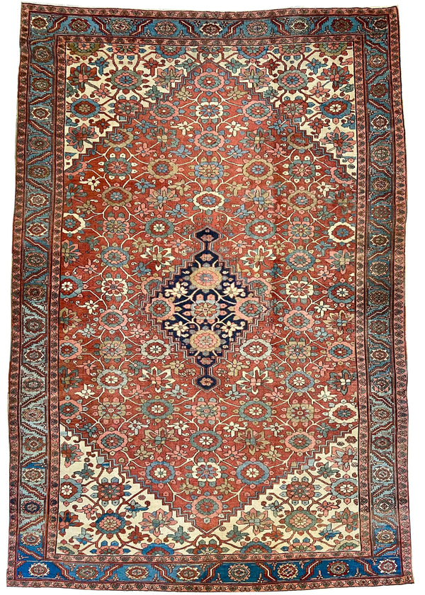 9'10"x14'8" Heriz/ Bakshiesh Hand Knotted