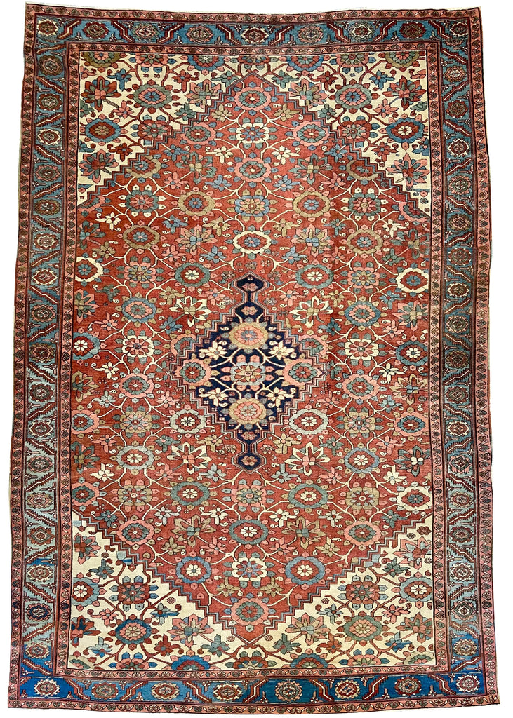 9'10"x14'8" Heriz/ Bakshiesh Hand Knotted