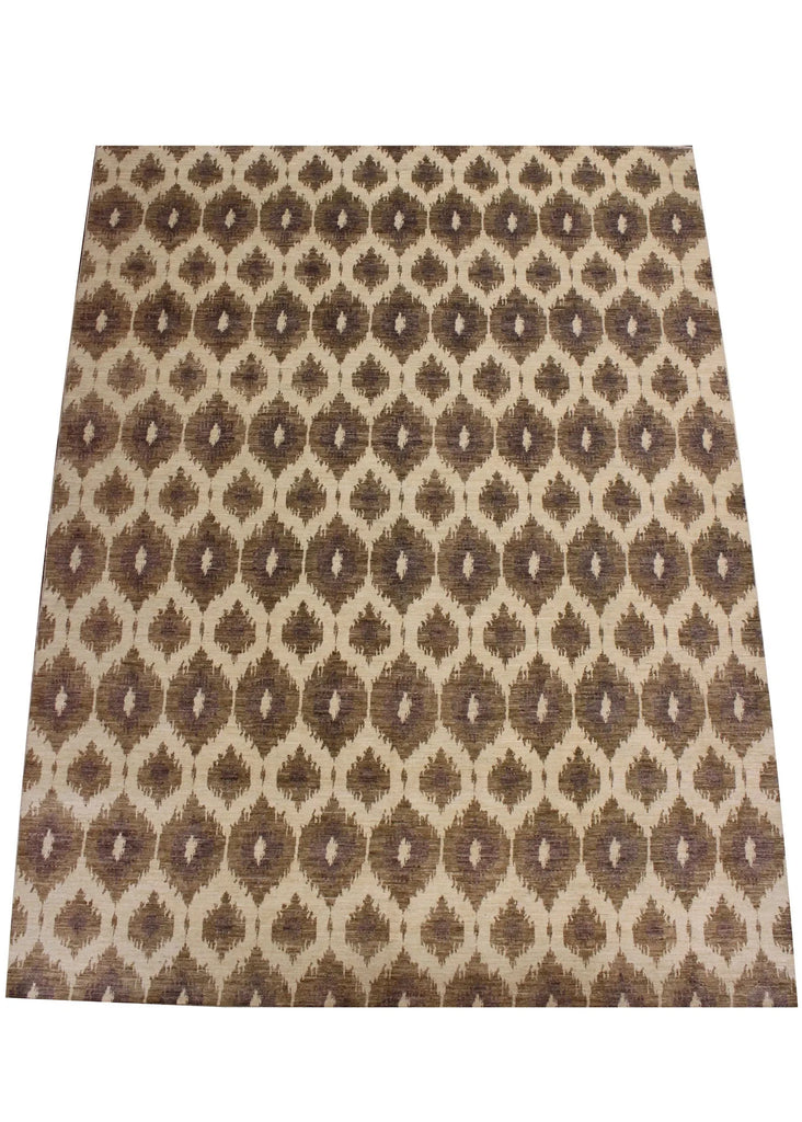 9'1x11'11 Ikat (s) Hand Knotted