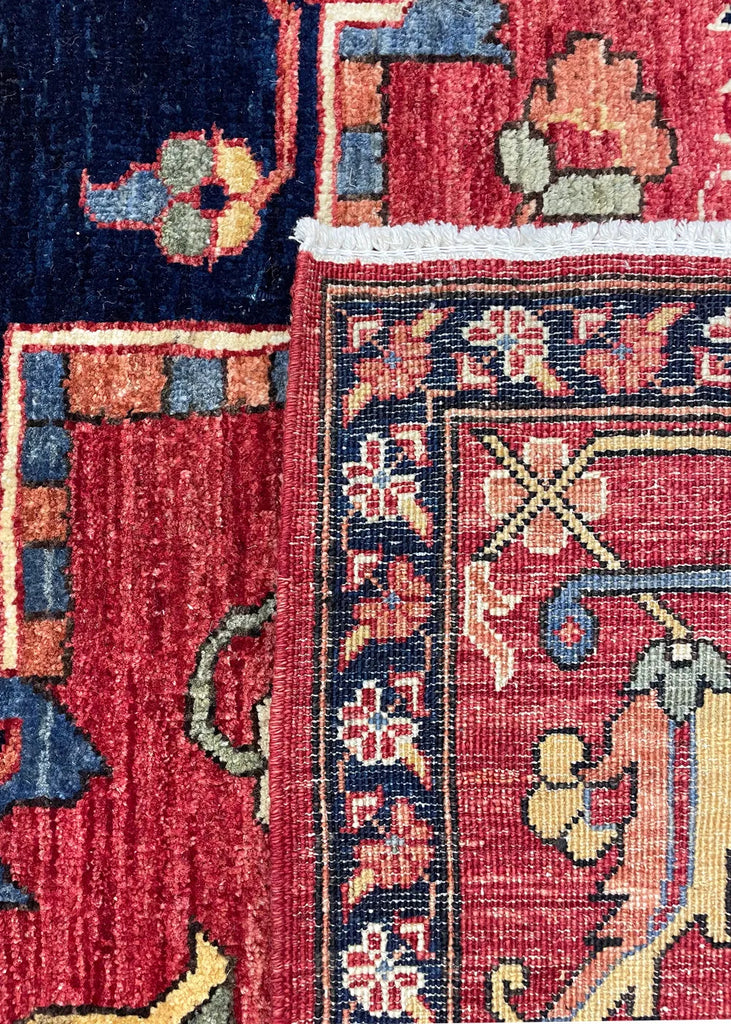 9'1"x11'11" Medallion Heriz Hand Knotted