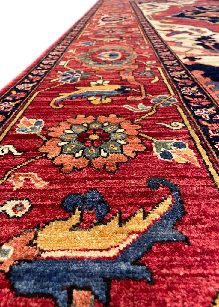 9'1"x11'11" Medallion Heriz Hand Knotted