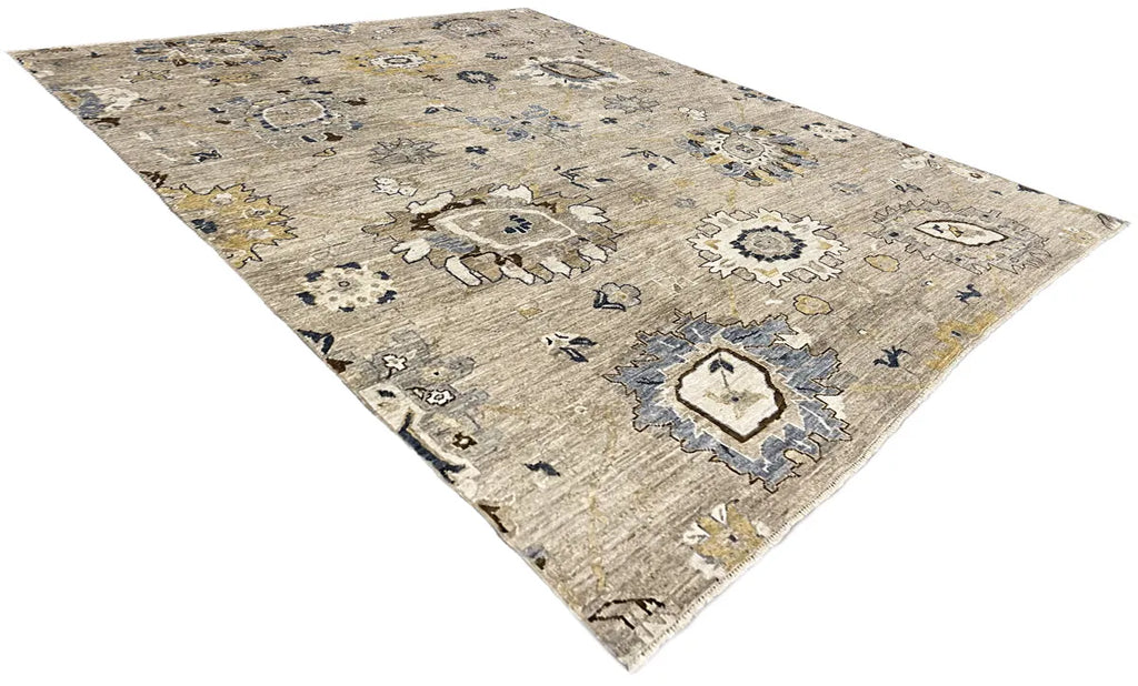 9'1"x11'7" Oushak Hand Knotted