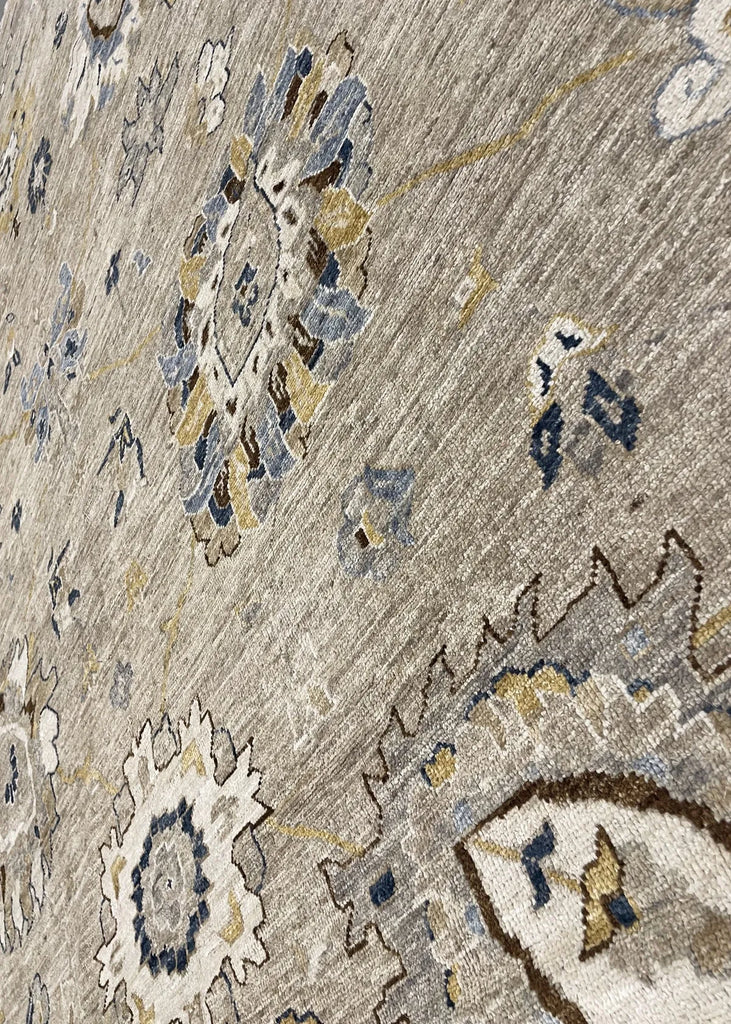 9'1"x11'7" Oushak Hand Knotted
