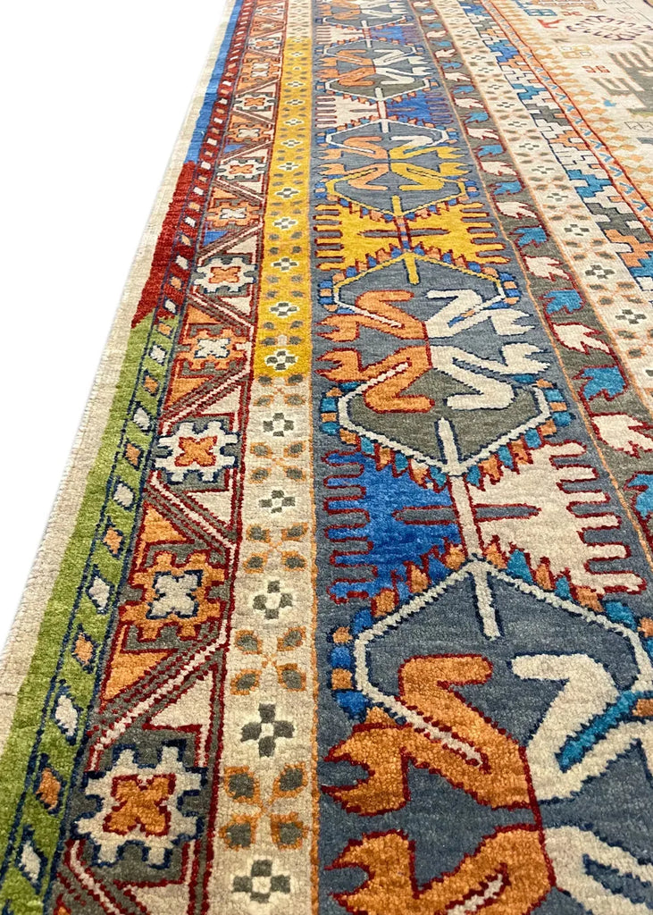 9'1"x12'1" Mashad Tribal (s) Hand Knotted