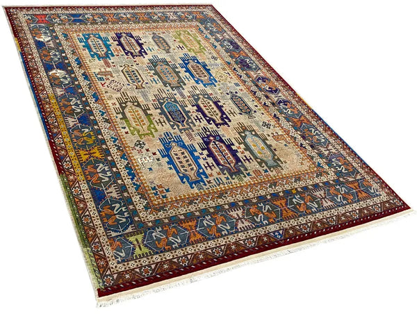 9'1"x12'1" Mashad Tribal (s) Hand Knotted