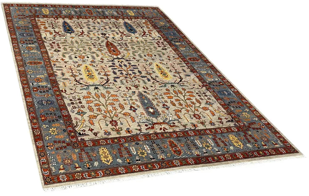 9'1"x12'3" Mashad Tree of Life Hand Knotted