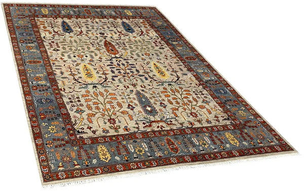 9'1"x12'3" Mashad Tree of Life Hand Knotted