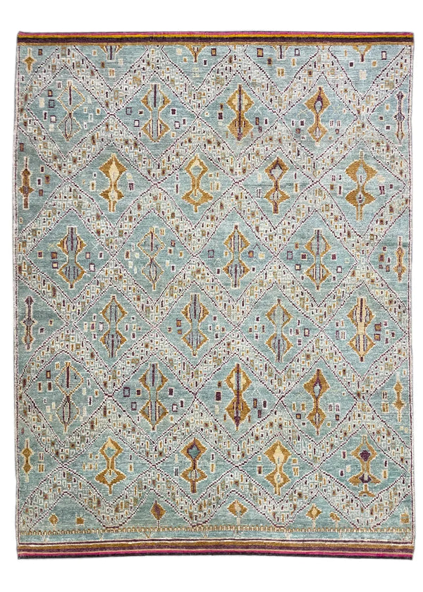 9'1"x12'6" Moroccan (s) Hand Knotted