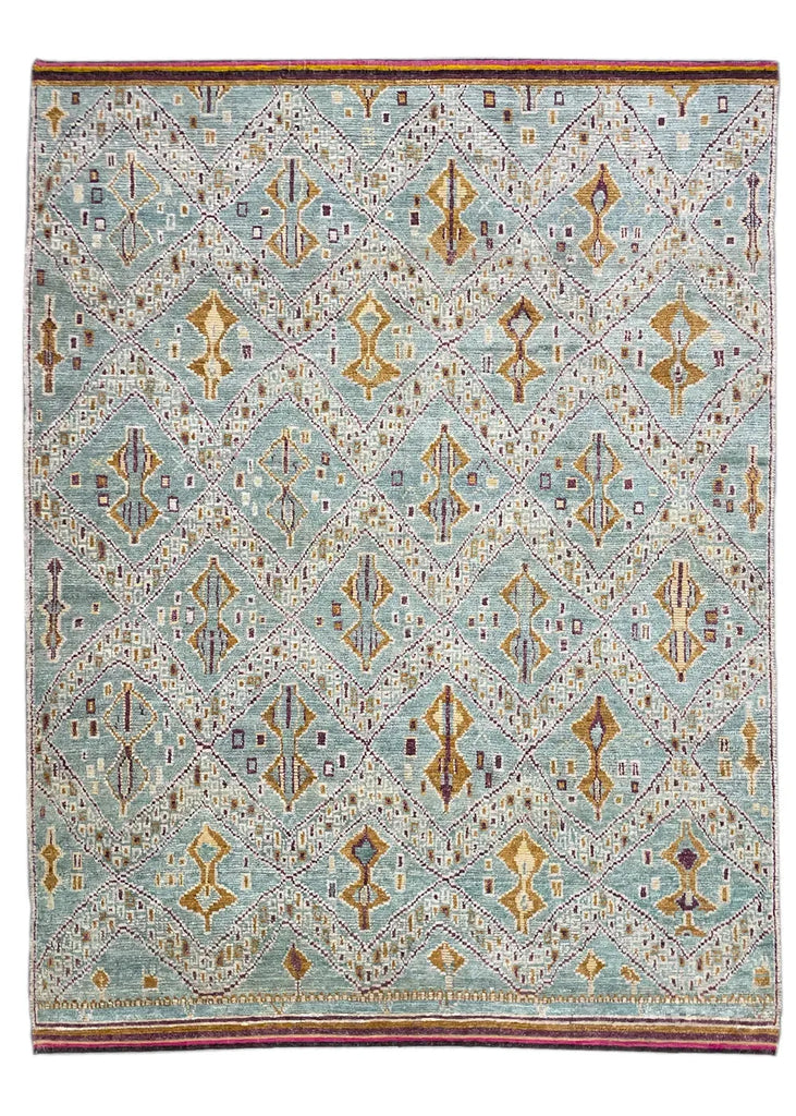 9'1"x12'6" Moroccan (s) Hand Knotted