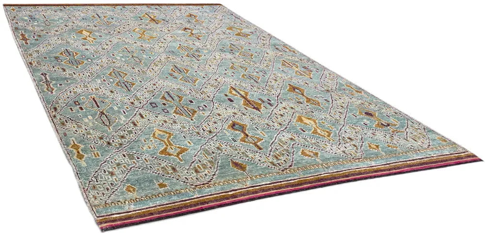 9'1"x12'6" Moroccan (s) Hand Knotted