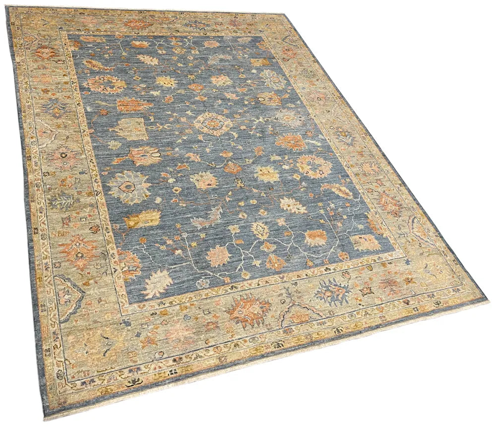 9'2"x11'7" Oushak Hand Knotted