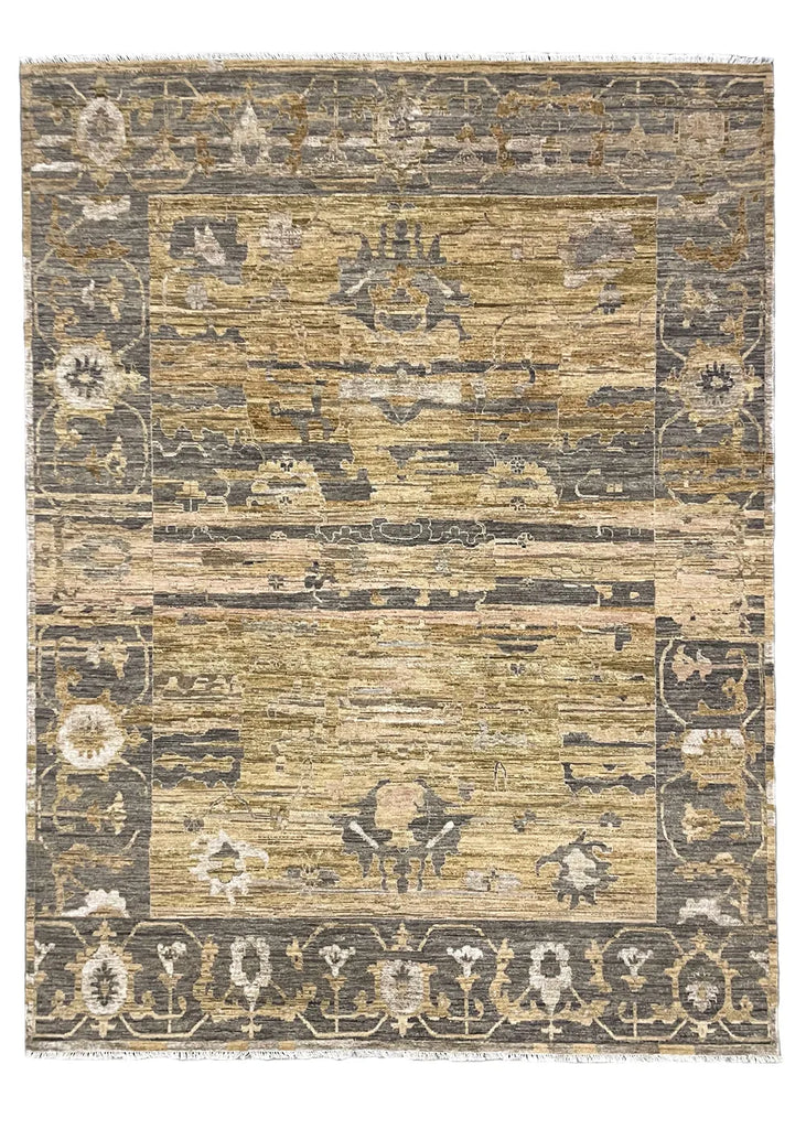 9'2"x12'1" Modern Oushak Hand Knotted