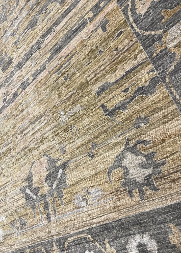 9'2"x12'1" Modern Oushak Hand Knotted