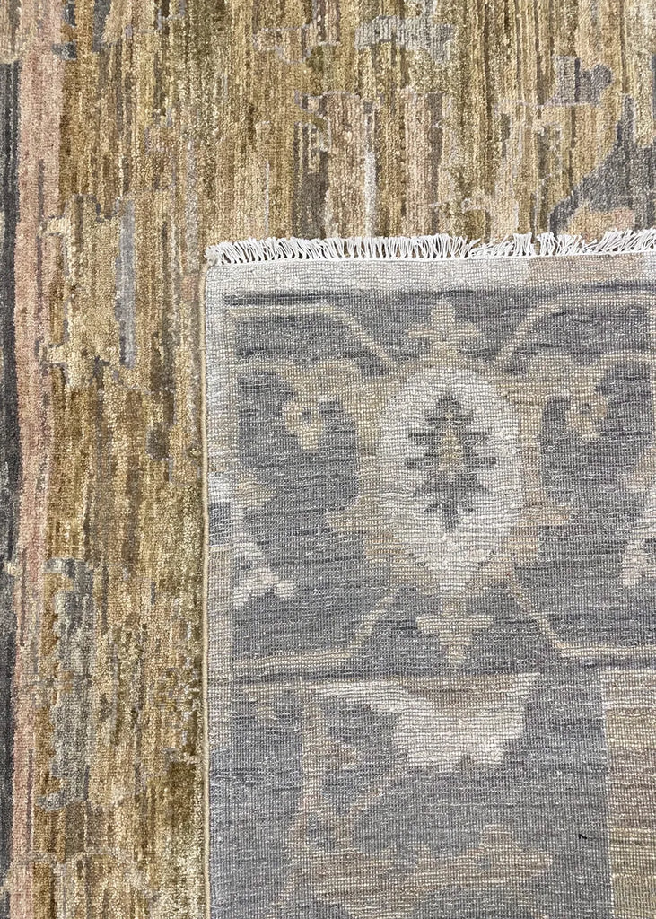 9'2"x12'1" Modern Oushak Hand Knotted