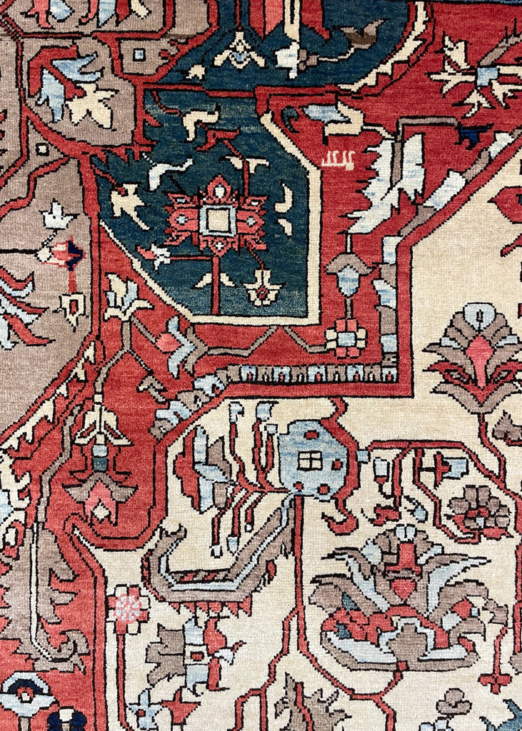 9'2"x12'1" Serapi Hand Knotted