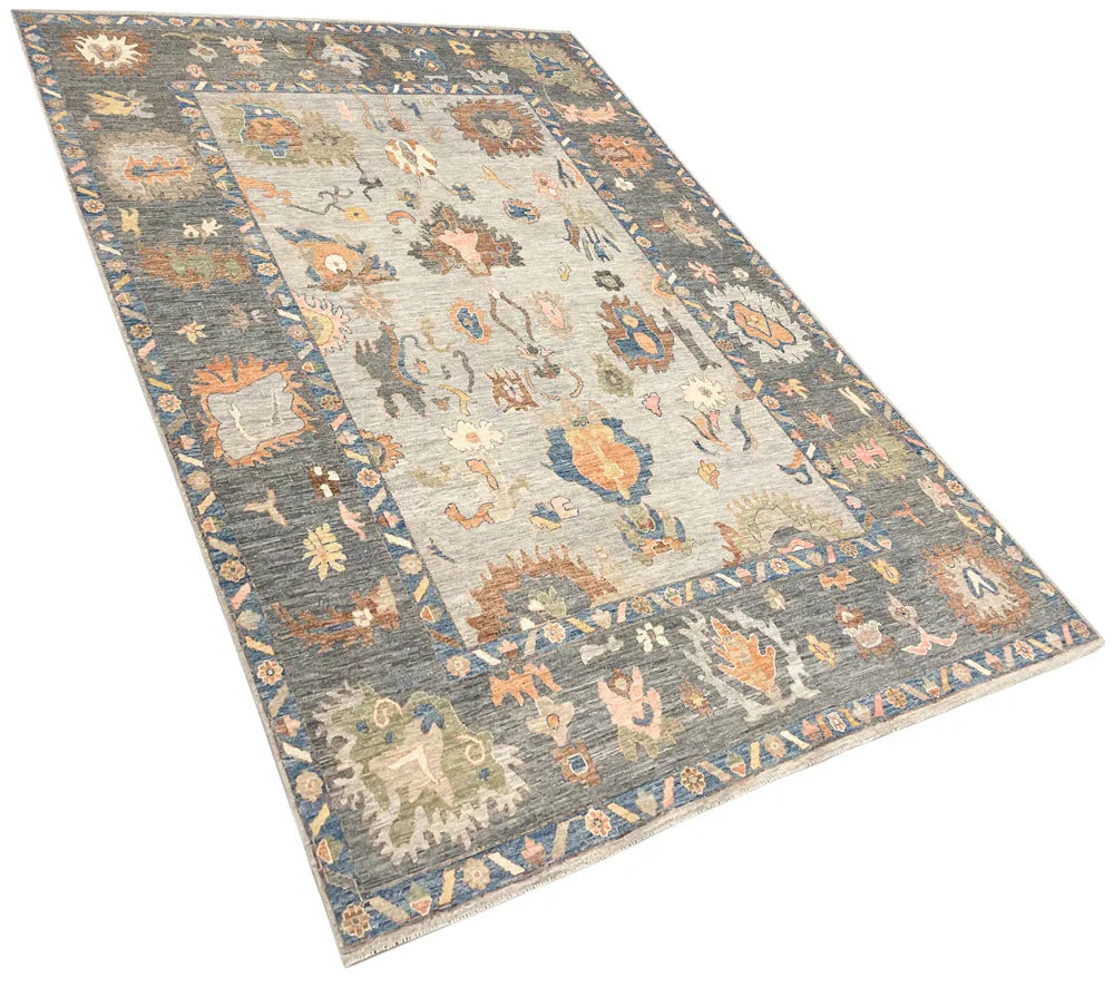 9'2"x12'2" Oushak Hand Knotted