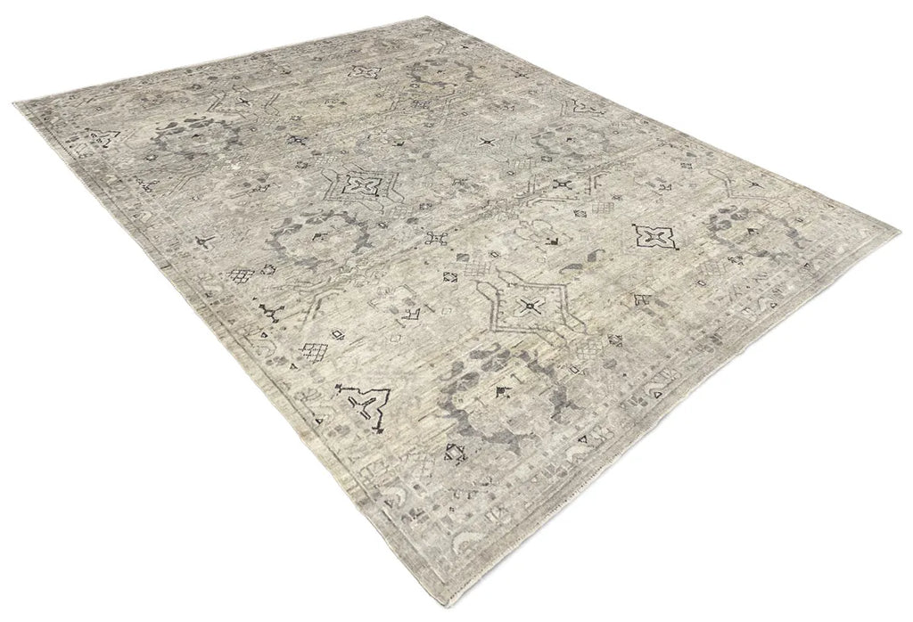 9'3"x11'10" Oushak Hand Knotted