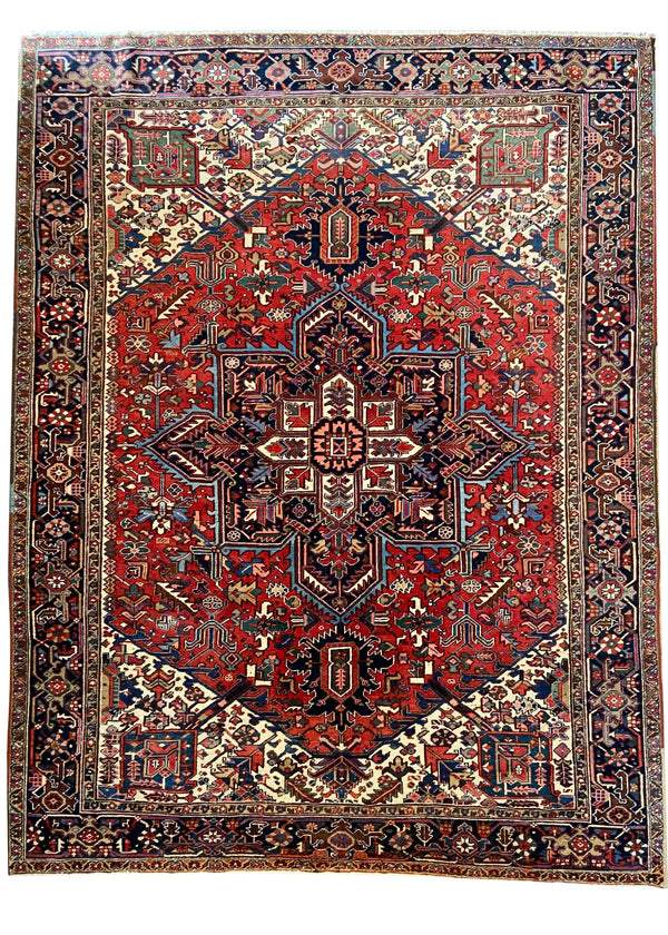 9'3"x12'1" Gorevan Heriz Hand Knotted