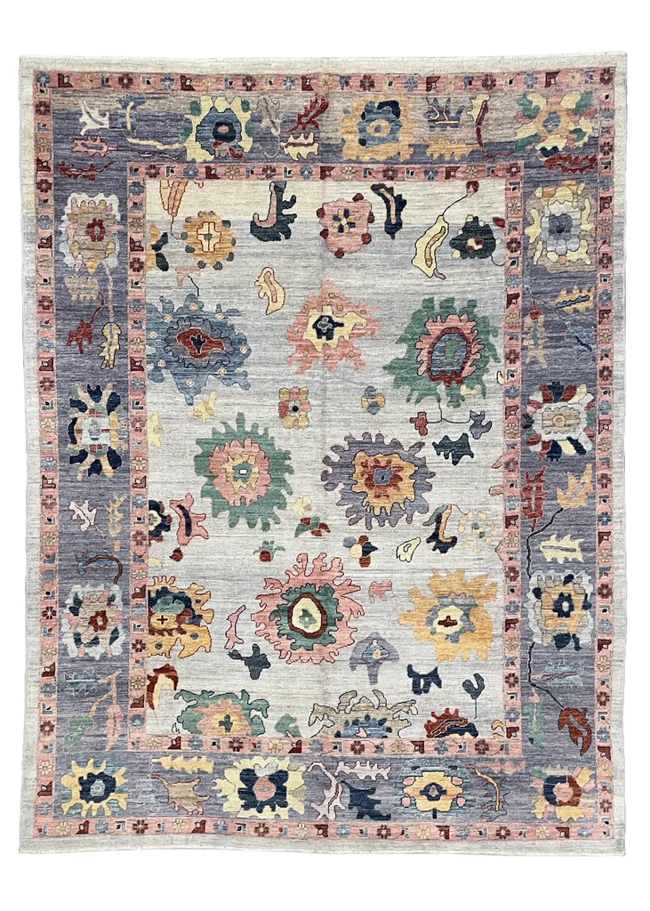 9'3"x12' Oushak Hand Knotted