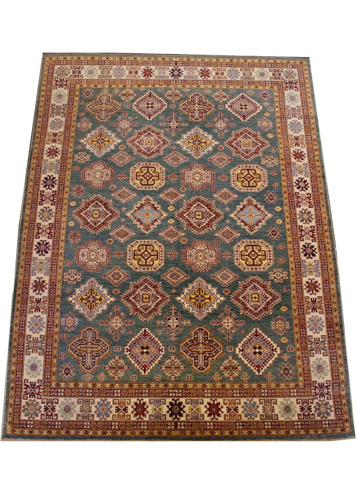 9'4"x12'7" Noor Kazak Hand Knotted